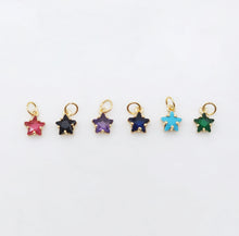 Load image into Gallery viewer, Crystal Tiny Star Charms, 9 Color Crystal You Choose, 18K Gold/Silver Plated Star Pendant, Jewelry Findings S20528