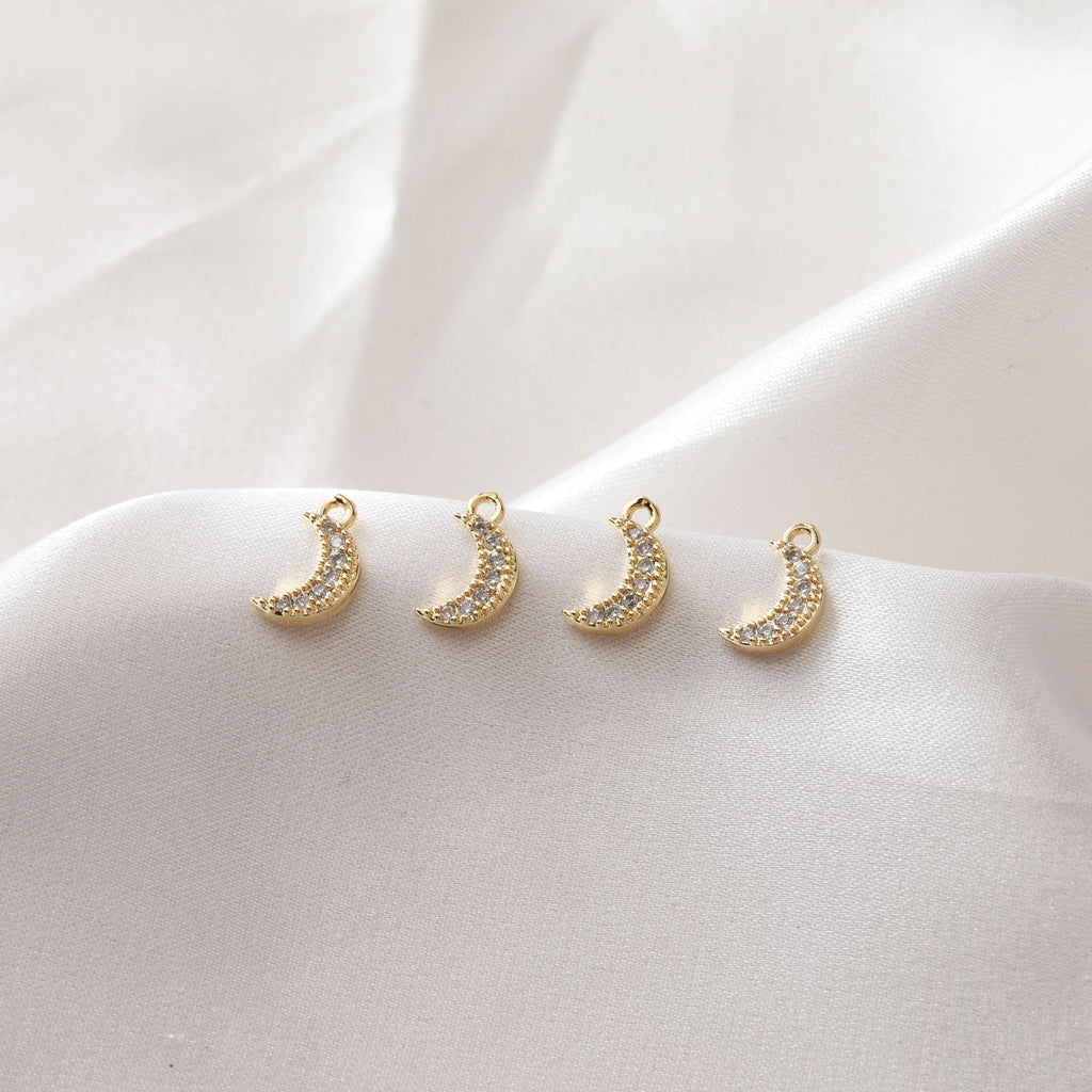 Sun, Moon, Star Charm, CZ Pave Pendant, 18K Gold Plated Rainbow Pave Pendant, Necklace Making Charm, Jewelry Findings JG012