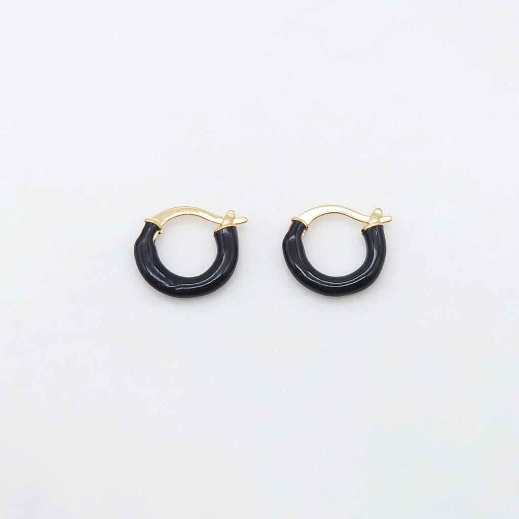 Multicolor Enamel Ear Hoops, 15mm, 9 colours you choose, 18K Gold Plated Leverback Earrings, Huggie Hoops Earring S20521