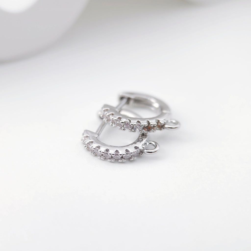 أقراط دائرية مرصعة بالزركونيوم المكعب، أقراط دائرية مطلية بالذهب مع حلقة، نتائج أقراط دائرية من صنعك، لوازم أقراط يدوية الصنع D0106