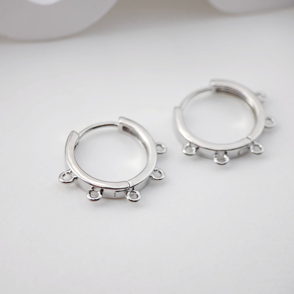Multi-loop Earring Hoop, Gold Plated Huggie Hoop Earring with Loop, Huggie Hoops DIY Earring  Findings,Handmade Earring Supplies D0102