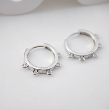 Load image into Gallery viewer, Multi-loop Earring Hoop, Gold Plated Huggie Hoop Earring with Loop, Huggie Hoops DIY Earring  Findings,Handmade Earring Supplies D0102