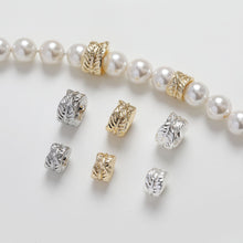 Load image into Gallery viewer, Feather shaped spacer beads, 14K gold plated, feather hole beads, necklace and earring making beads, jewelry findings SC005