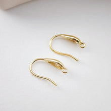 Load image into Gallery viewer, 18K Gold Plated Ear Wires, Cubic Pave Earring Hooks, Nickel Free, Fish Hooks, Ear Wires for Jewelry Making D0164