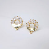 أقراط دائرية من الزركونيا المكعبة، عمود ذهبي مع حلقة، مضاد للحساسية، نتائج الأقراط، لوازم صنع الأقراط يدويًا D0039