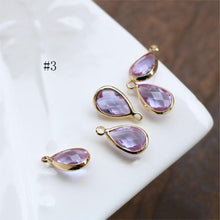 تحميل الصورة إلى عارض المعرض، 10 قطع - دلايات كريستال صغيرة على شكل دمعة، مطلية بالذهب/الفضة عيار 14 قيراطًا، مقاس 7×10 مم، قطع مجوهرات HL116-F041