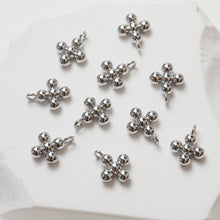 Cargar imagen en el visor de la galería, Dijes de cruz de oro, colgante de cruz con cuentas, colgante religioso con pavé de circonitas, chapado en oro de 18 quilates, dijes para hacer collares, accesorios de joyería GZ374