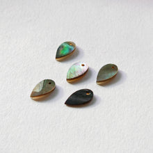 Load image into Gallery viewer, Drop Black Mother-of-Pearl, MOP Shell Pendant, Engraved Black Nacre, Shell Charm, Shell Jewelry Making Findings RY048