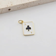 Load image into Gallery viewer, Enamel Poker Pendant, 18K Gold Plated, Necklace Making Charms, Jewelry Findings S1287