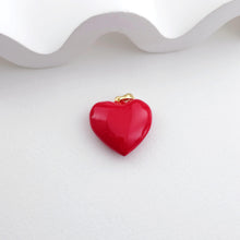 Load image into Gallery viewer, 4pcs Red Heart Enamel Charms, 18K Gold Plated Love Pendant, Necklace Making Pendants, Jewelry Findings S1298