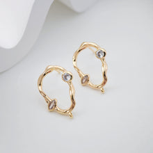 Cargar imagen en el visor de la galería, Pendientes de aro con nicho irregular y aro, de plata S925 sin níquel, de oro, hipoalergénicos, ZX198