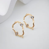 Pendientes de aro con nicho irregular y aro, de plata S925 sin níquel, de oro, hipoalergénicos, ZX198