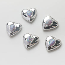 Load image into Gallery viewer, 3D Heart Charms, 14K Gold Plated Opal Pave, Love Pendant, Necklace Making Pendants, Jewelry Findings GZ741