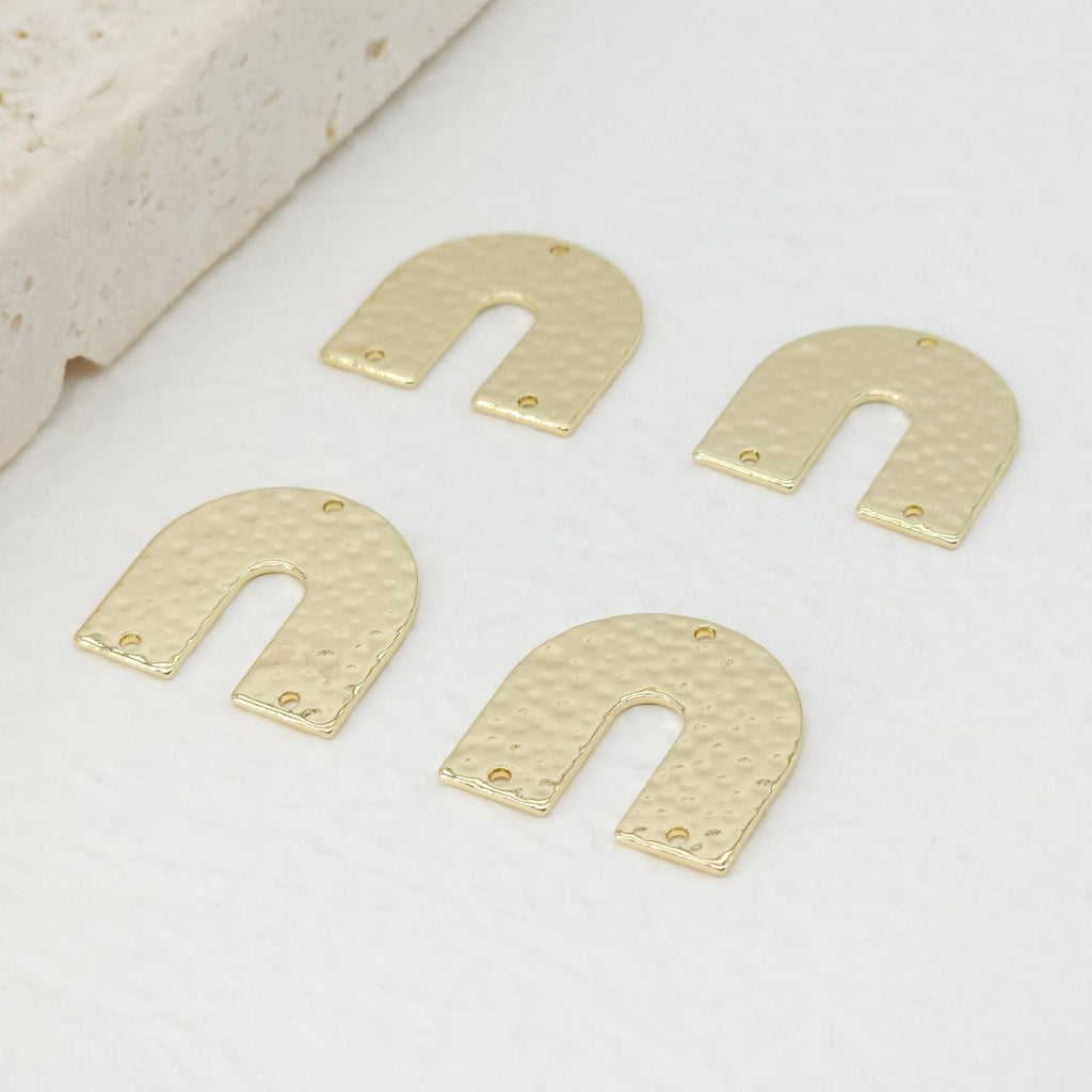 Arch Connector with holes, 14K Gold Plated Brass Earring Making Findings, 21mm Jewelry Findings STT040-D0018