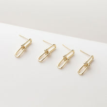 Load image into Gallery viewer, Gold Link Chain Earring Post, Chain Stud Earring Nickel Free, 14K Gold/Silver, S925 Silver Ear Pin, Hypoallergenic Earring Findings BB095