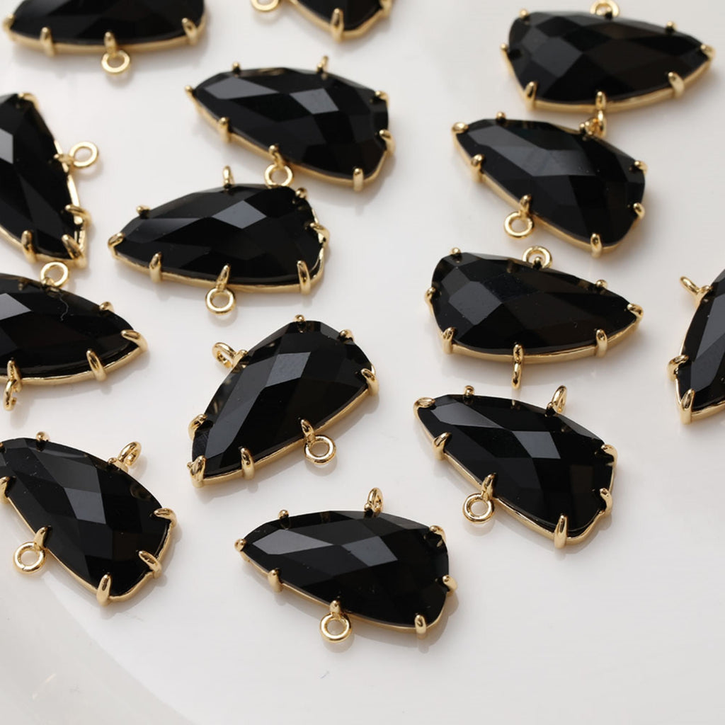 Irregular Cloud Connector, Rhinestone Pendant, Bracelet Necklace Making, Gold Plated Jewelry Findings GZ411