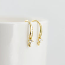Load image into Gallery viewer, 18K Gold Plated Ear Wires, Cubic Pave Earring Hooks, Nickel Free, Fish Hooks, Ear Wires for Jewelry Making D0183
