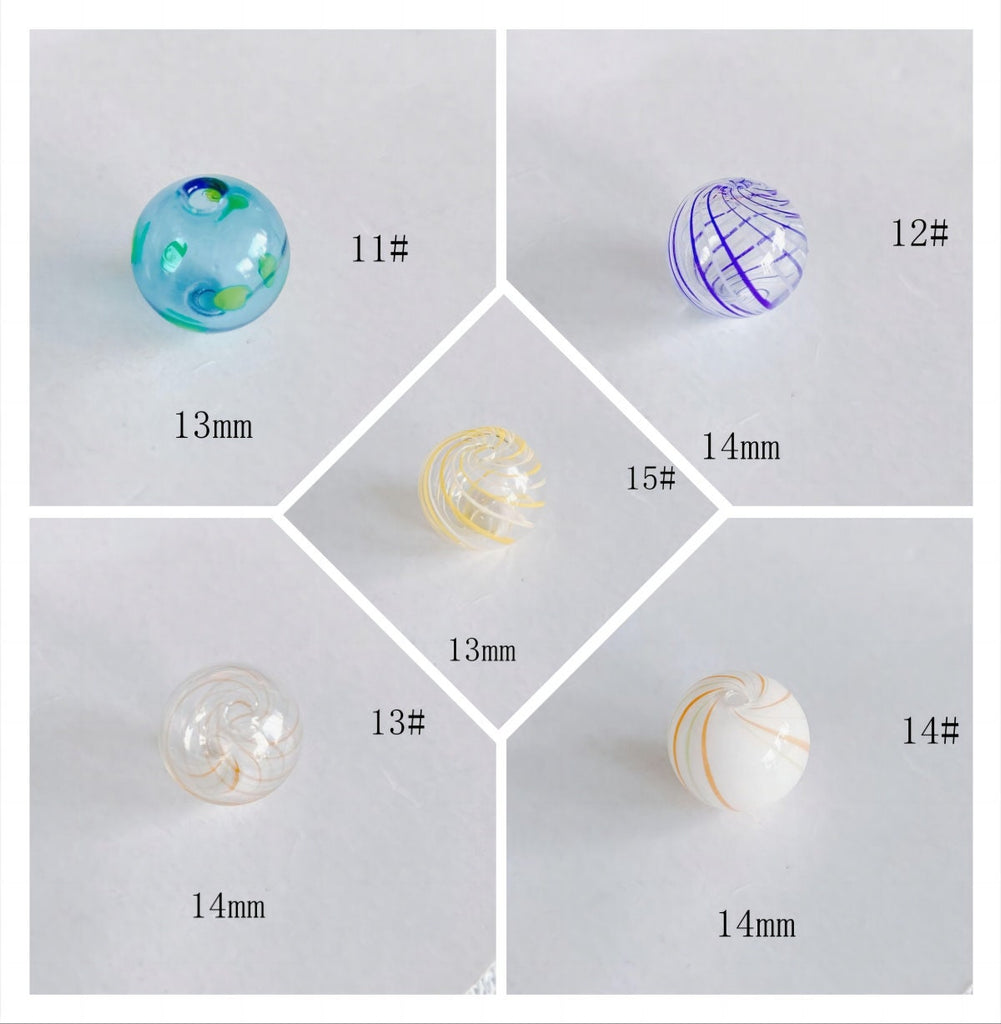 4 cuentas de vidrio soplado a mano, esferas huecas para hacer joyas, hallazgos de cuentas DIY MY112