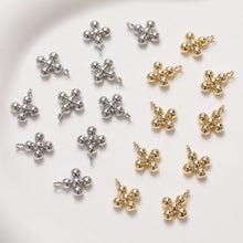 Cargar imagen en el visor de la galería, Dijes de cruz de oro, colgante de cruz con cuentas, colgante religioso con pavé de circonitas, chapado en oro de 18 quilates, dijes para hacer collares, accesorios de joyería GZ374