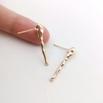 Pendiente de oreja martillado con aro, pendiente de plata S925 sin níquel, pendiente de botón dorado/plateado, accesorios hipoalergénicos ZX102