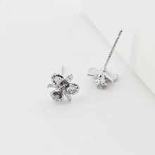 Load image into Gallery viewer, Flower Earring Post, 18K Real Gold Plated Brass Stud Earring With Loop, CZ Pave, Nickel Free, Earring Finding ZX293