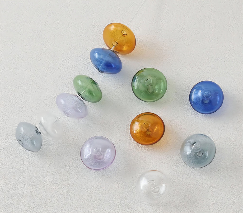 Glass Bubble Beads, 17-19mm, Oval OpenworkGlass Beads, Hand Blown Hollow Oval Globes for Jewelry Making, DIY Beads Finding GZ008