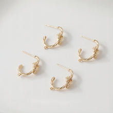 Load image into Gallery viewer, C Shape Knot Earrings Post, 14K Gold, S925 Silver Ear Pin Nickel Free Earrings, Ear Stud Hypoallergenic Earring Findings GE078-D0431