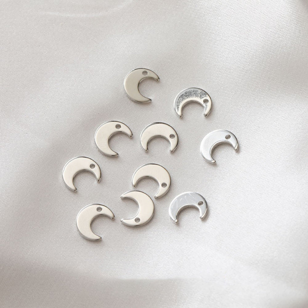 10 قطع من حُلي القمر الصغيرة، 9 مم، مطلية بالذهب عيار 14 قيراطًا، حُلي الهلال، قلادة القمر، حُلي القلائد، قطع المجوهرات GZ170