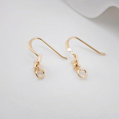 20PCS- 18K Gold Plated Butterfly Ear Hooks, Gold Earring Earring findings with loop, Fish Hooks, Ear Wires for Jewelry Making ZX060