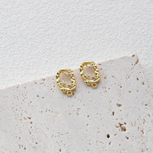 Load image into Gallery viewer, Rectangular CZ Earring Post With Loops, S925 Silver Pin Nickel Free Post, 18K gold Plated, Hypoallergenic Earring Findings D0433