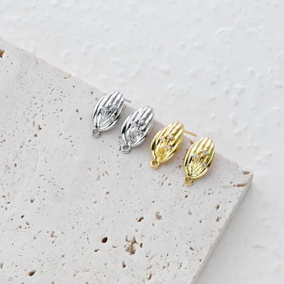 عمود قرط على شكل ورقة شجر، قرط مرصع من النحاس الأصفر مطلي بالذهب الحقيقي عيار 18 قيراطًا مع حلقة، مرصع بحجر الزركونيا المكعب، دبوس من الفضة الاسترلينية 925، خالٍ من النيكل، أداة العثور على القرط D0438