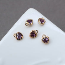 Load image into Gallery viewer, 10pcs Tiny Heart Charms, Cubic Heart Charm,  18K Gold Plated CZ Pave Love Pendant, Necklace Making Pendants, Jewelry Findings HL064-F135
