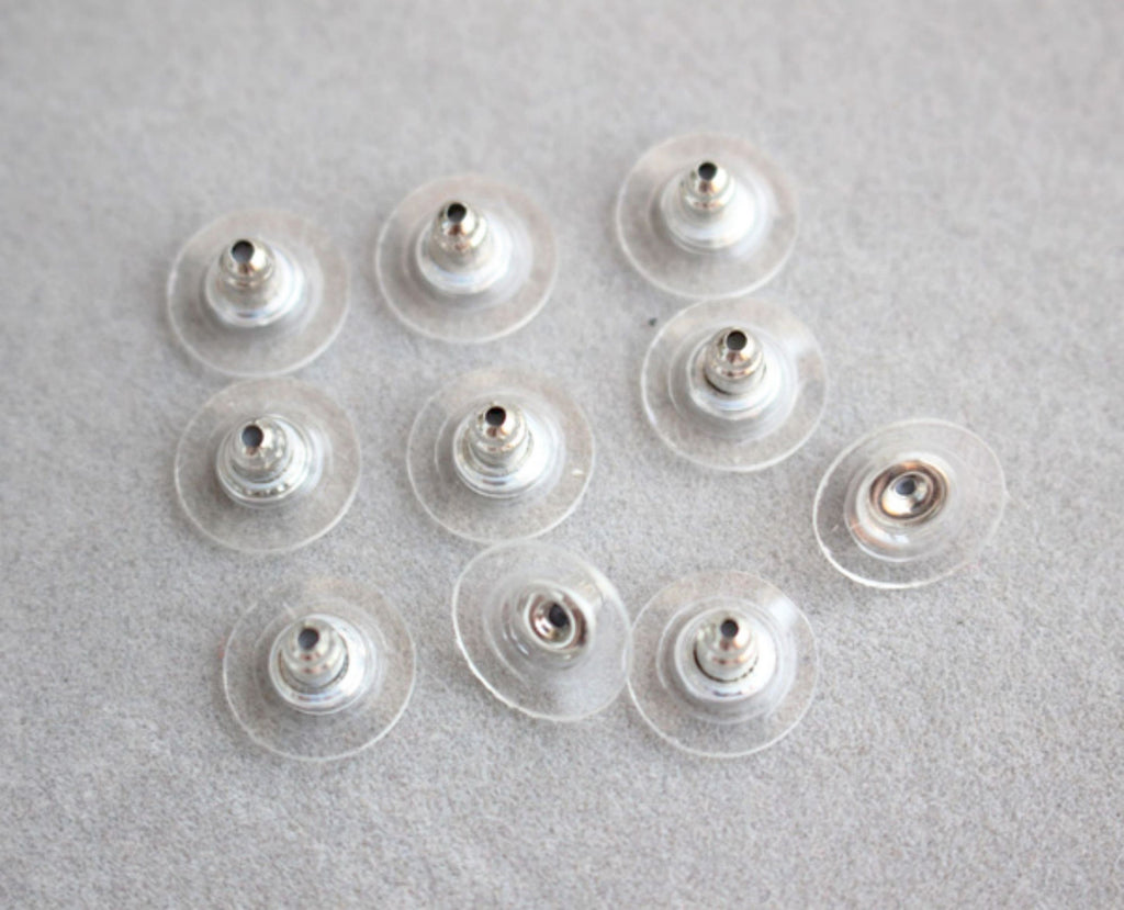 100PCS Ear Flat Backs, Gold Plated Earring Backs, Rubber Earring Stoppers, Wholesale Earring Findings GZ223-ZX7005