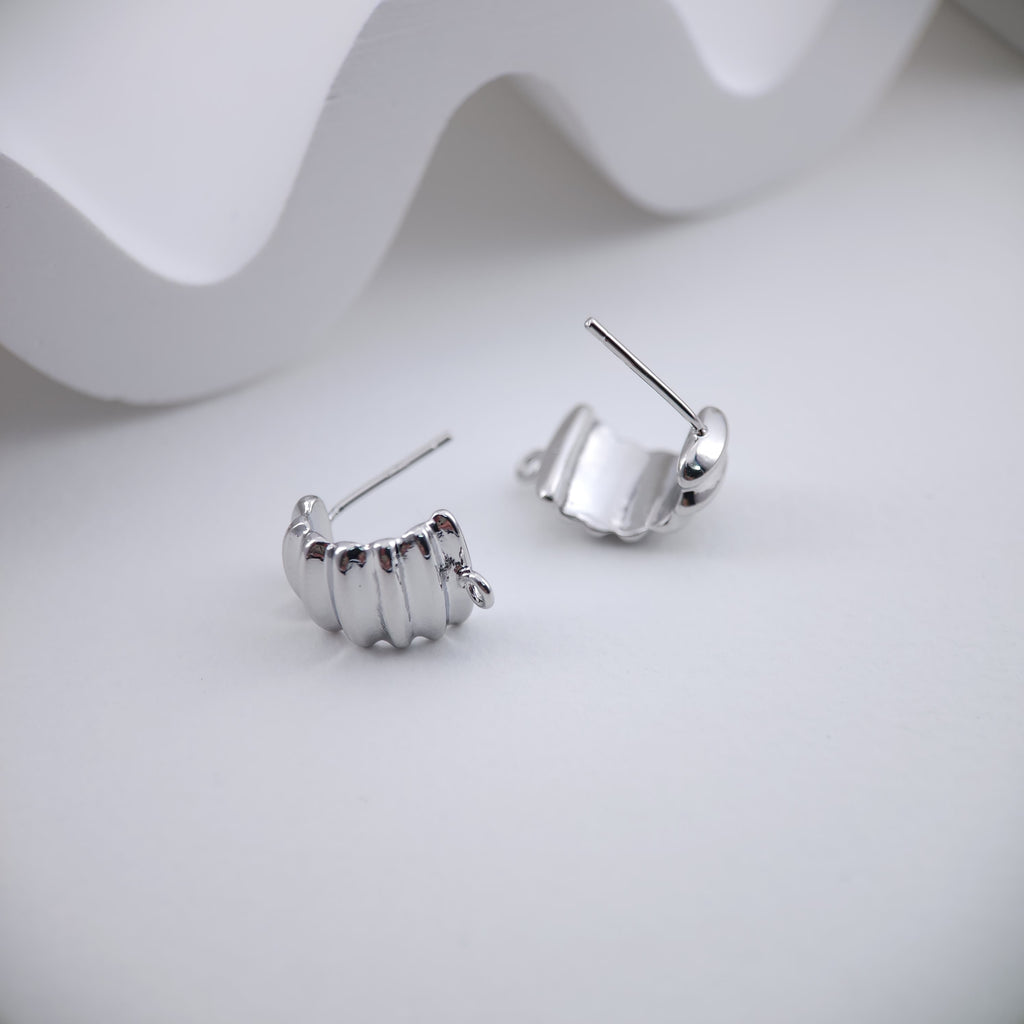 أقراط بعمود حلق منحني، عمود حلق ذهبي مع حلقة، دبوس فضة S925، مضاد للحساسية، نتائج القرط، لوازم صنع الأقراط يدويًا D0051