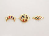 18K Shiny Gold Connector Charms, Colorful Cubic Zirconia Pave Pendant, Neckalce Bracelet Connectors, Jewelry making supplies S20331