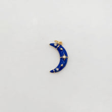 Load image into Gallery viewer, Enamel Cubic Moon &amp; Star Charm, 18K Gold Plated Multicolor Pave Round Pendant, Necklace Making Charm, Jewelry Findings S20385