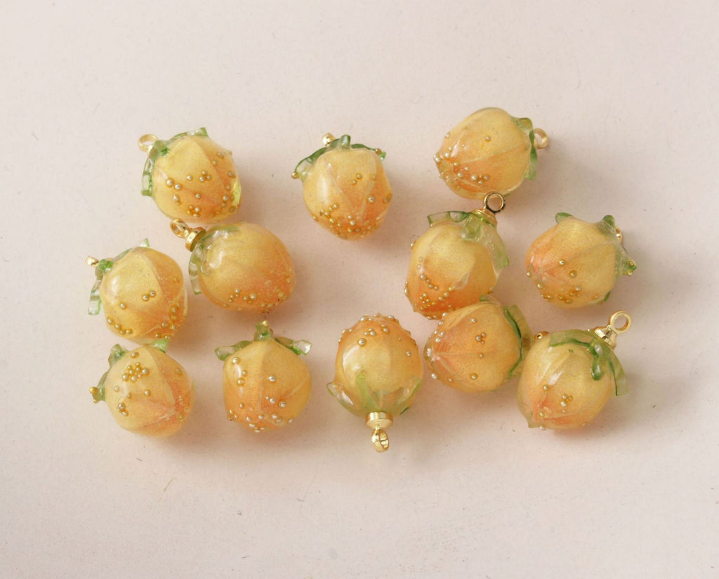 5 mini colgantes de fruta de fresa, de resina, para hacer joyas, cuentas DIY GZ289