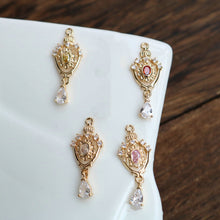 تحميل الصورة إلى عارض المعرض، 10 قطع - دلايات كريستال صغيرة على شكل دمعة، مطلية بالذهب عيار 14 قيراطًا، مقاس 6*16 مم، قطع مجوهرات HL061-F145