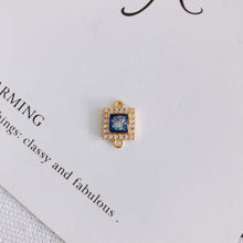 Cargar imagen en el visor de la galería, 10 conectores cuadrados de resina con colgante de lámina dorada, pavé de circonitas cúbicas, para pulsera y collar, chapado en oro de 14 quilates, accesorios de joyería MY055-F002