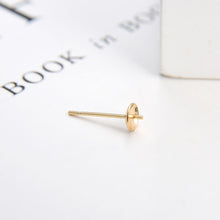Load image into Gallery viewer, 20pcs 14K Gold Cup Earring Post With Loop, 5mm, Nickel Free Earrings, Ear Stud, Hypoallergenic Earring Findings JY020-ZX7009