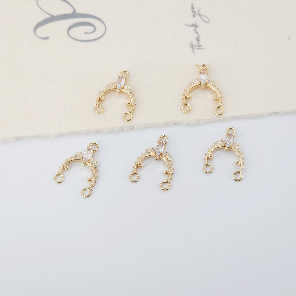 10 قطع من حُلي القمر، حُلي هلال مطلية بالذهب عيار 14 قيراطًا، قلادة قمرية، حُلي قلادة، قطع مجوهرات HL00077-F266