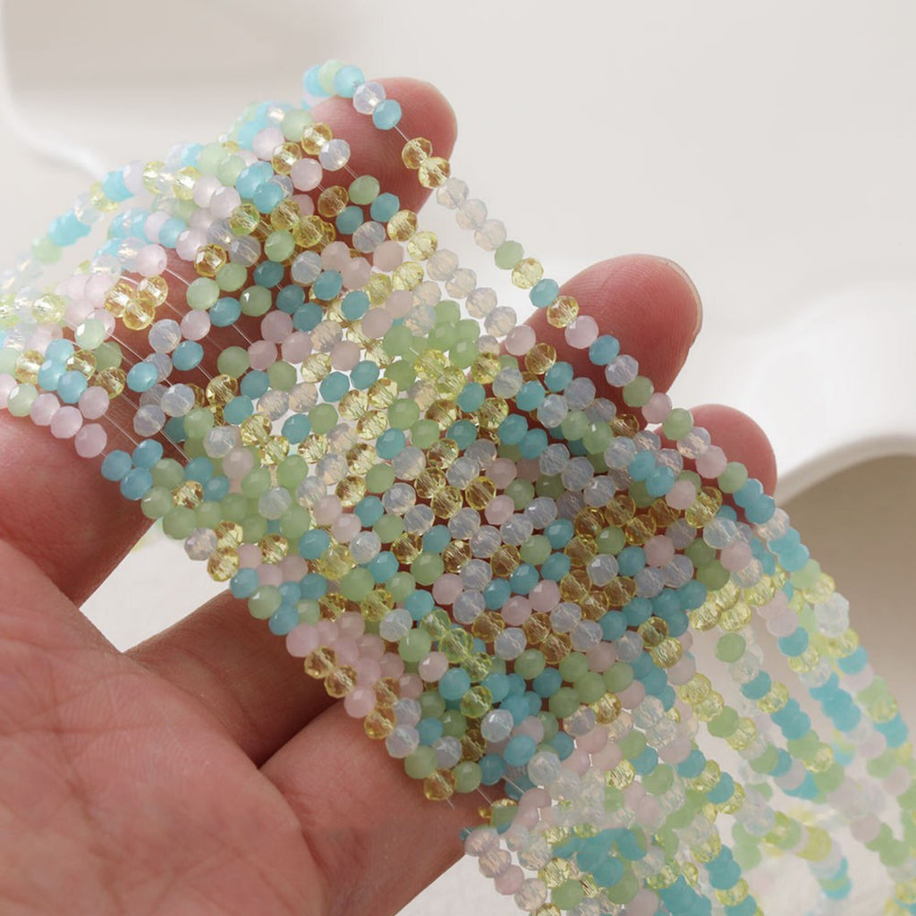 3mm Round Cut Faceted Glass Beads, Crystal Glass Loose Beads for Jewelry Making, DIY Beads Finding GZ539