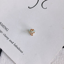 Load image into Gallery viewer, 10pcs Flower Pendant Charm with loops, 3D Mini Flower, Cubic Pave Pendant, Bracelet Necklace Making, Gold Plated Jewelry Findings MY065-F059