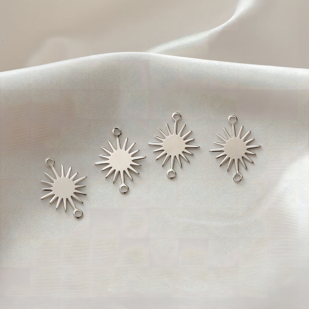 Sun Connector with loops, 14K Gold/Silver Plated Earring Making Findings, 18*14mm Jewelry Findings JH017-D0004