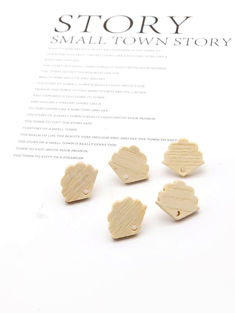 4PCS  Wood Earrings,  FanShaped Wooden Earrings for women,Reclaimed Ash Wood, Nickel Free, Geometric Statement Earrings Finding  JT907