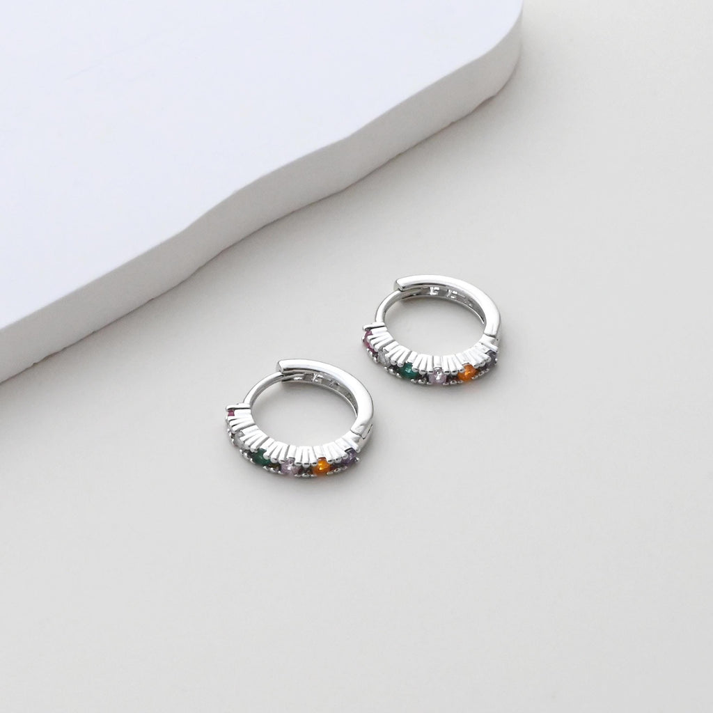 CZ Multicolor Earring Hoop, Gold Plated Huggie Hoop Earring, Leverback Earring, DIY Earring  Findings, Handmade Earring Supplies D0524-D0527