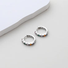 Load image into Gallery viewer, CZ Multicolor Earring Hoop, Gold Plated Huggie Hoop Earring, Leverback Earring, DIY Earring  Findings, Handmade Earring Supplies D0524-D0527
