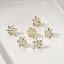 تحميل الصورة إلى عارض المعرض، قرط ندفة ثلج عيد الميلاد مع حلقات، أقراط فضة عيار 925 خالية من النيكل، مرصعة بحجر الزركونيا المكعب، نتائج قرط مضادة للحساسية YL004-CX099