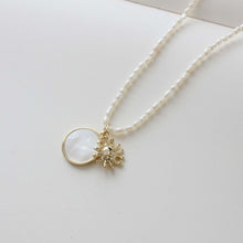 Load image into Gallery viewer, Dainty Round Charm, Mother of Pearl Charm, 18mm, 14K Gold/Silver Plated Round Charm for Jewelry Making GZ339