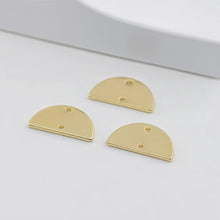 Load image into Gallery viewer, 10pcs Half Circle Connector with 2 holes, 14K Gold Plated, Semi-Circle Connectors, 21*11mm Jewelry Findings ZZ090-D0005